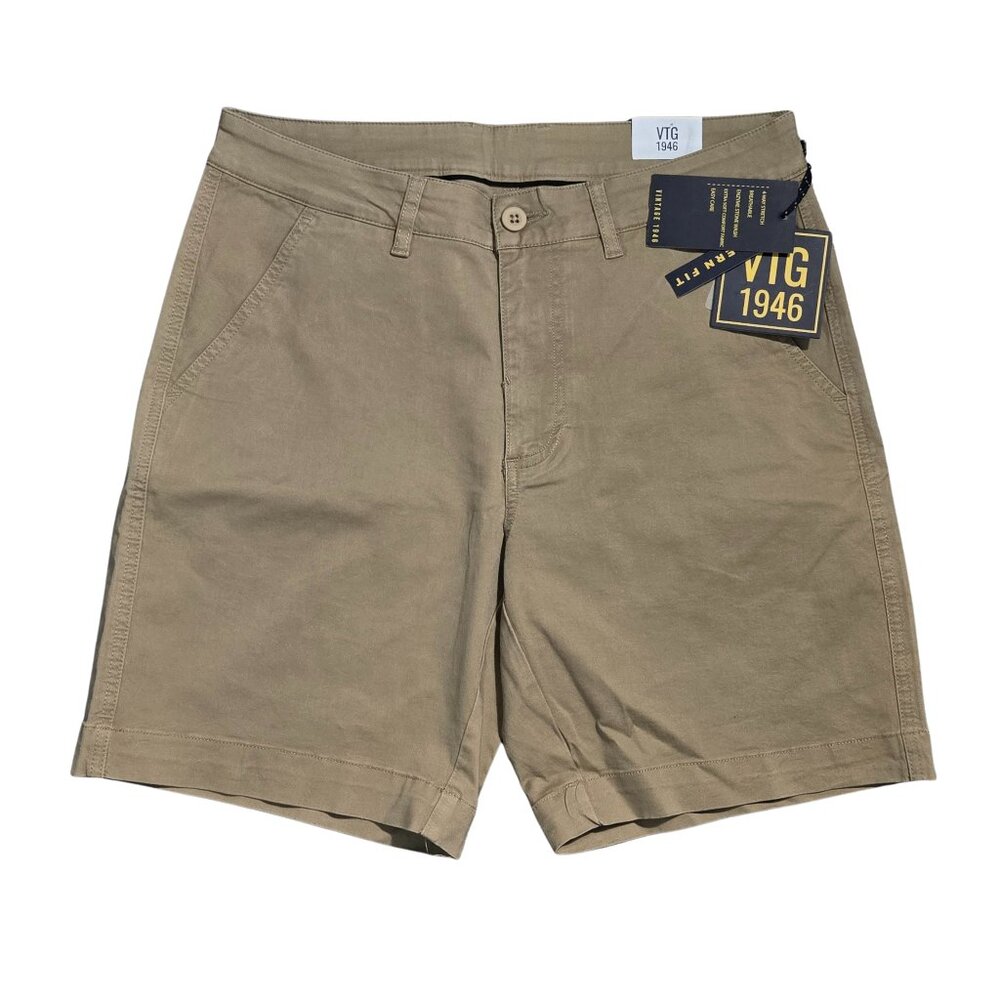 NWT | Vintage 1946 Men's Performance Chino Shorts | 4-Way Stretch | Tan | 33